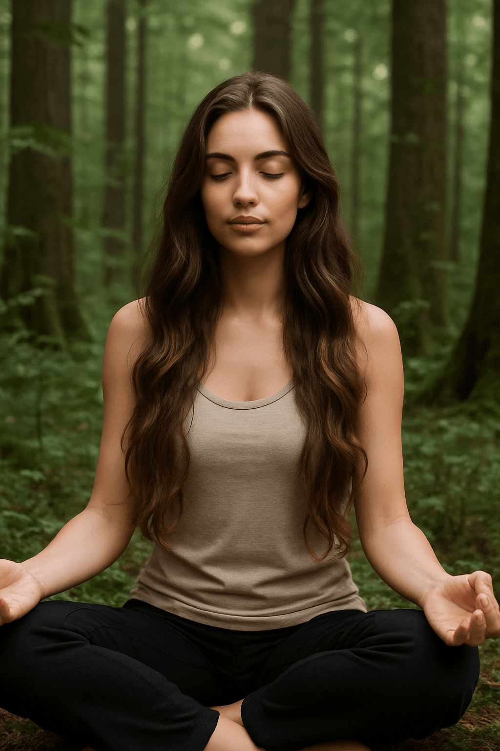 meditating in the woods