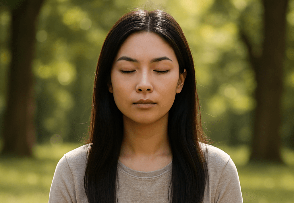 Serene Meditation in a Sunlit Park