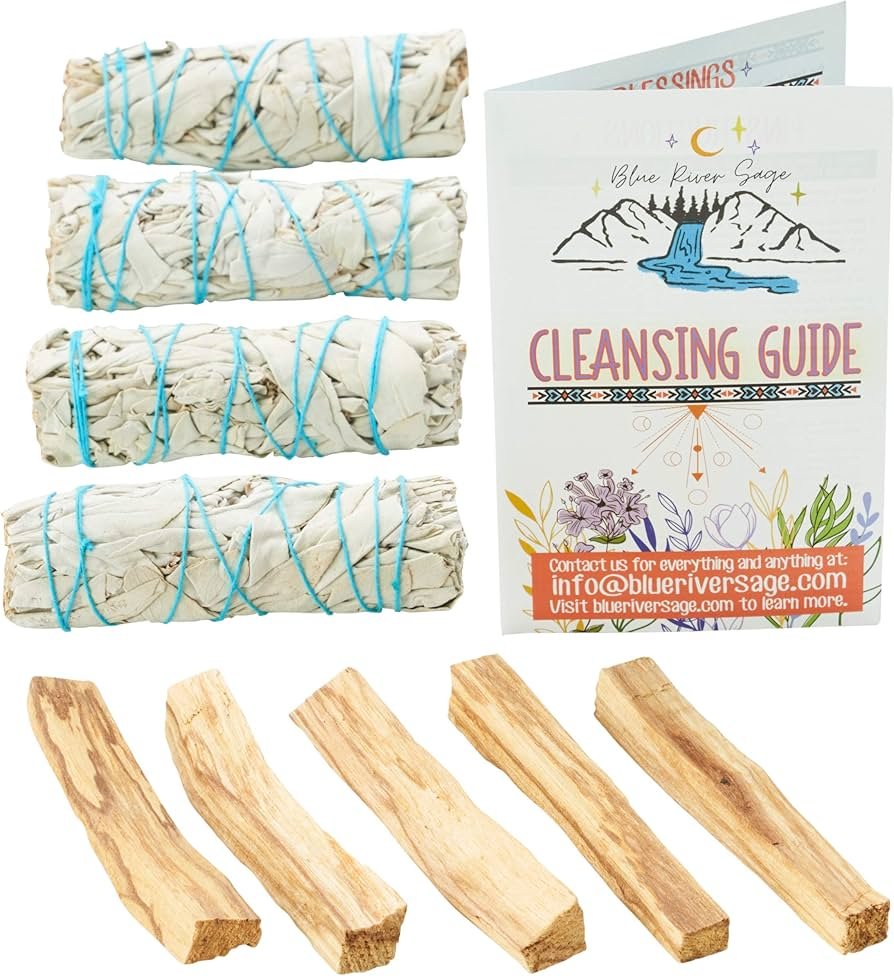 White sage and palo santo smudging supplies